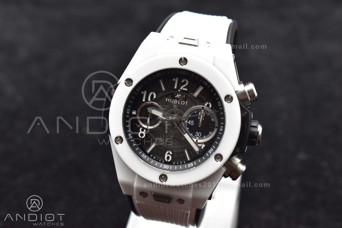 Big Bang Unico White Ceramic ZF 1:1 Best Edition Skeleton Dial on White Rubber Strap A1280